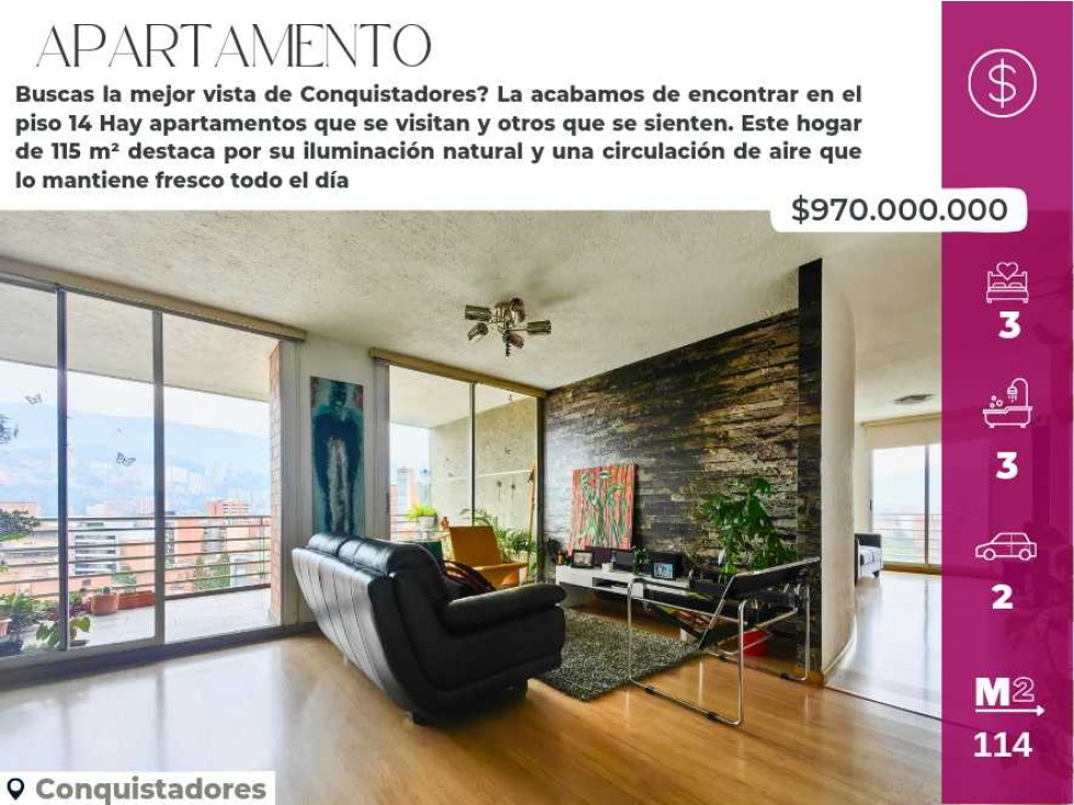 Espectacular Apartamento en Conquistadores Vista Panorámica