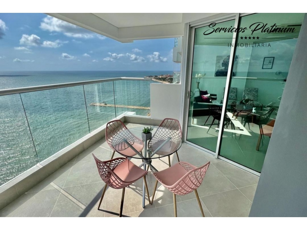 Apartamento de dos cuartos vista directa a la playa en Bocagrande
