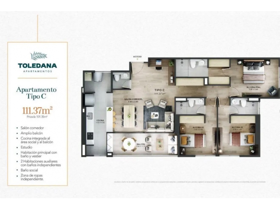 CESIÓN DE DERECHOS APARTAMENTO TIPO C EN TOLEDANA ITAGUI ENCANTO — foto 2