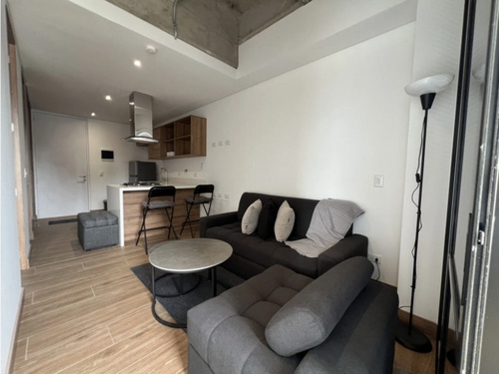 Apto amoblado en arriendo Ciudad del Río 53 m², balcón y aire — foto 4