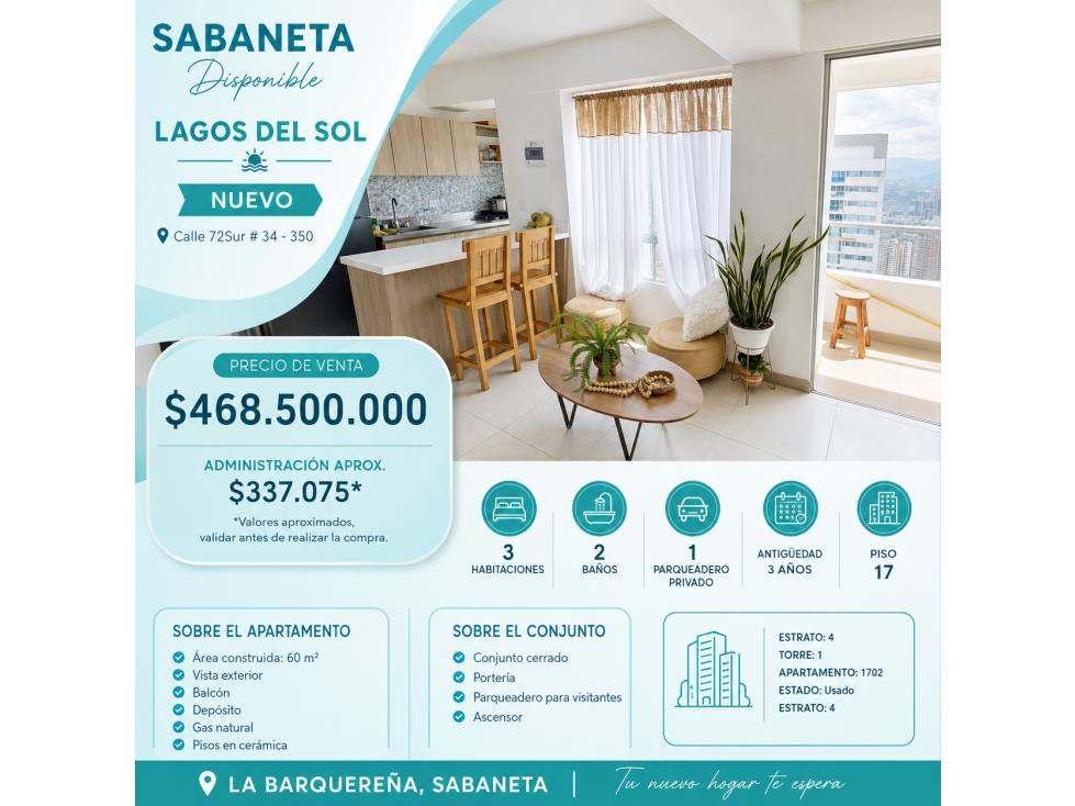 Vendo apartamento en Sabaneta
