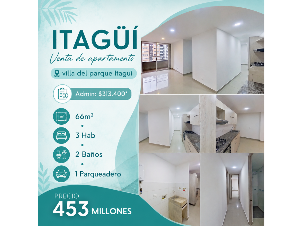 Vendo apartamento en Itagui Villa del parque