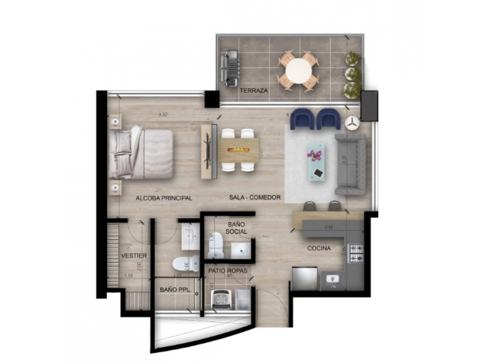 Apartaestudio en venta en sector El Treból — foto 5