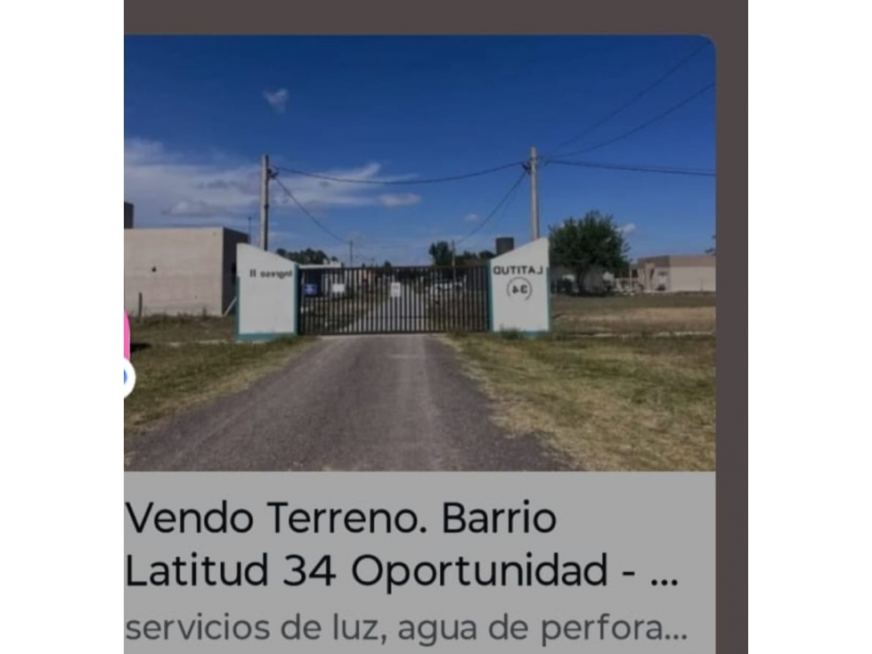 Vendo Lote La Plata, Latitud 34 - 1