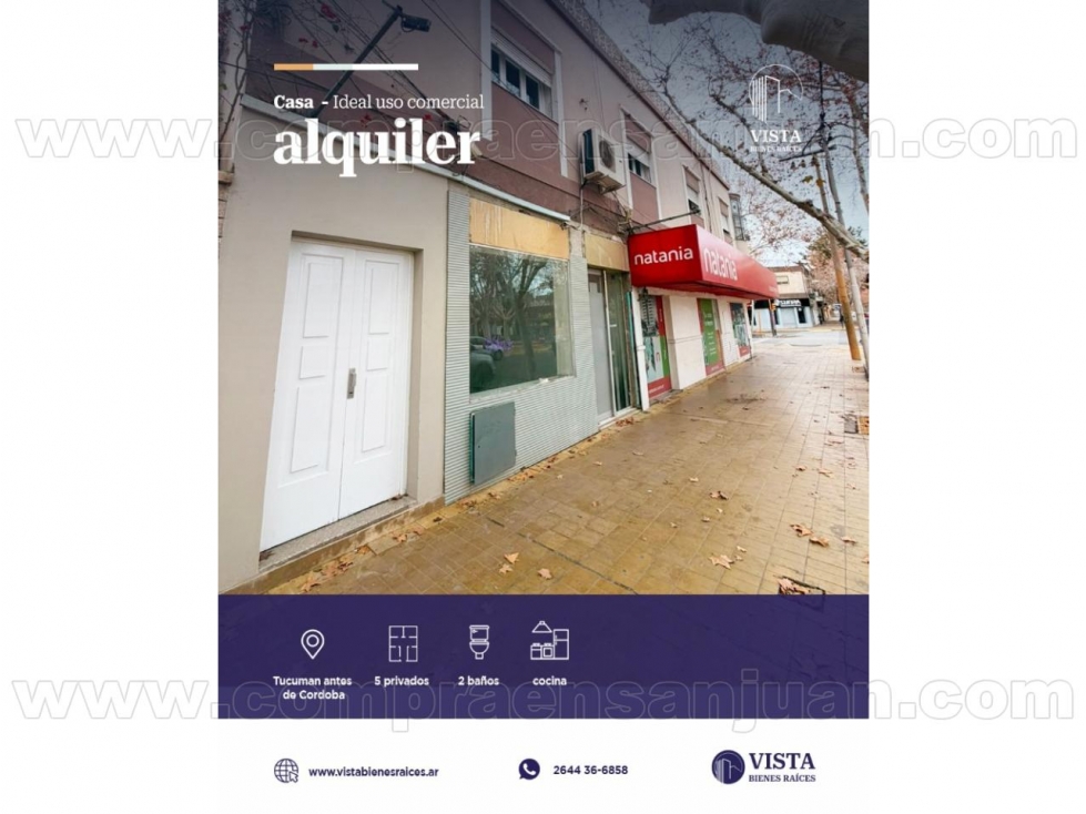 PROPIEDAD EN ALQUILER - CAPITAL (ideal uso comercial)