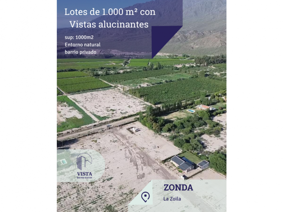 LOTES EXCLUSIVOS EN VENTA - ZONDA - 1