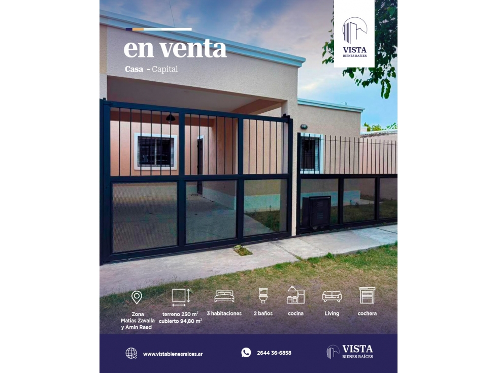 CASA EN VENTA B° MUTUAL PERSONAL DEL BANCO SAN JUAN - CAPITAL