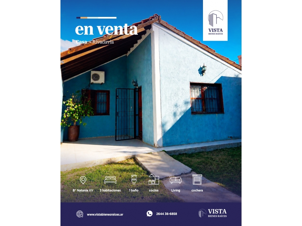 CASA EN VENTA B° NATANIA XV - RIVADAVIA - 1