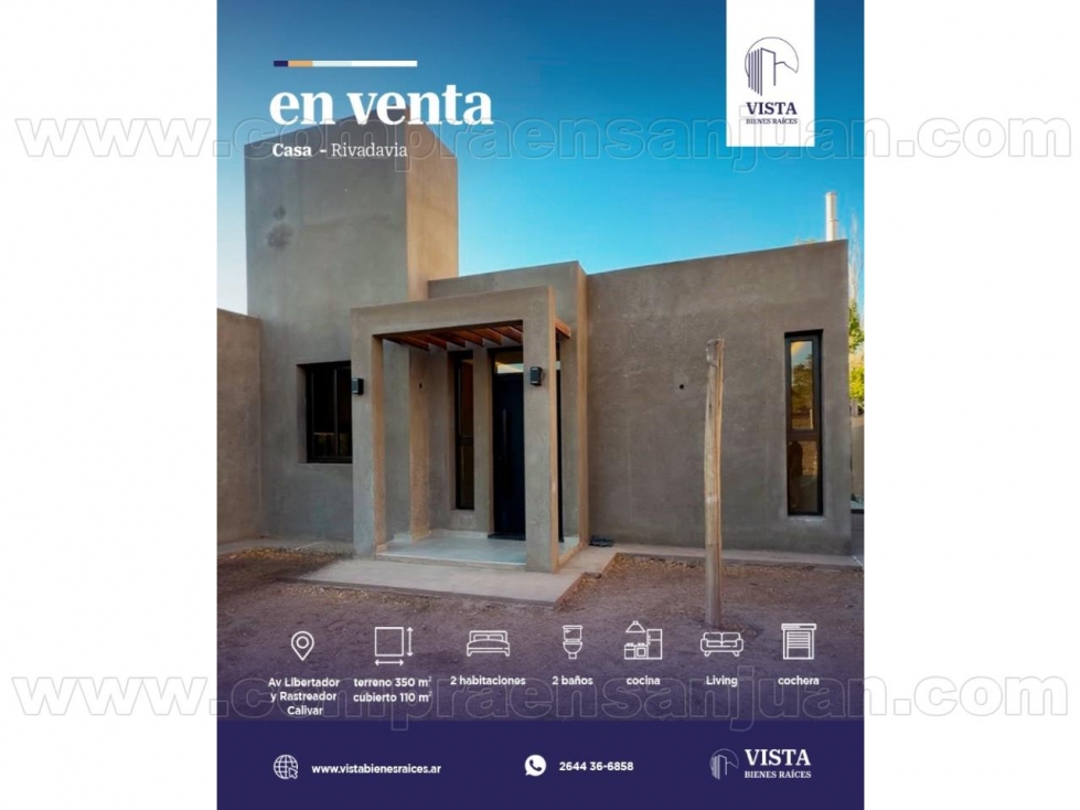 CASA EN VENTA RIVADAVIA- BARRIO CERRADO
