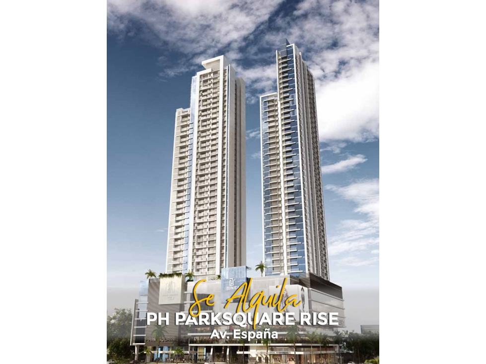 SE ALQUILA APARTAMENTO 2 RECÁMARAS PH PARK SQUARE/RISE, VÍA ESPAÑA