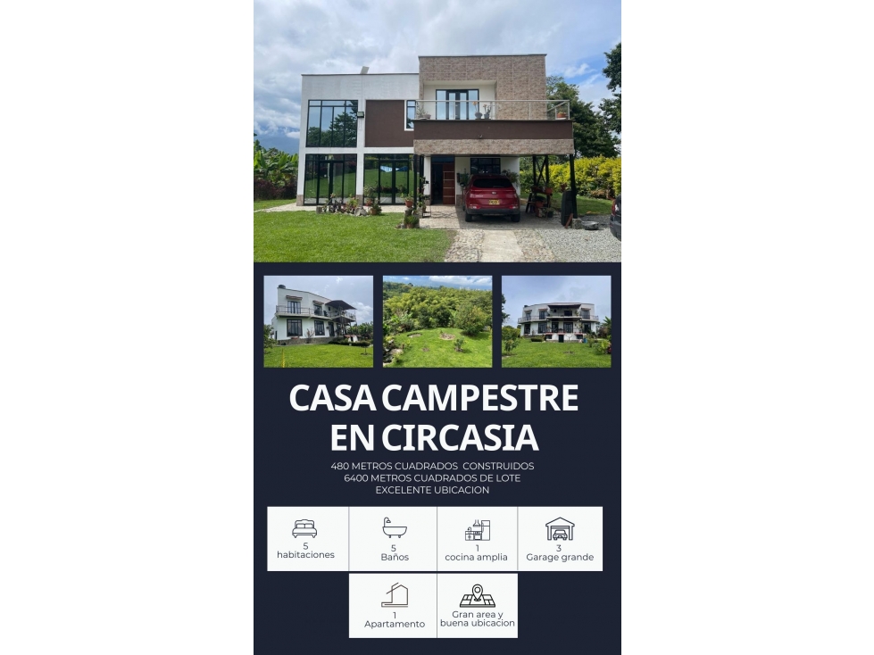 Casa campestre en venta en circasia quindio