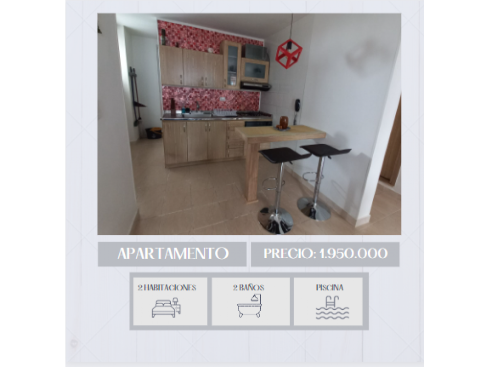 APARTAMENTO DE 2 HABITACIONES AMOBLADO EN EL NORTE DE ARMENIA