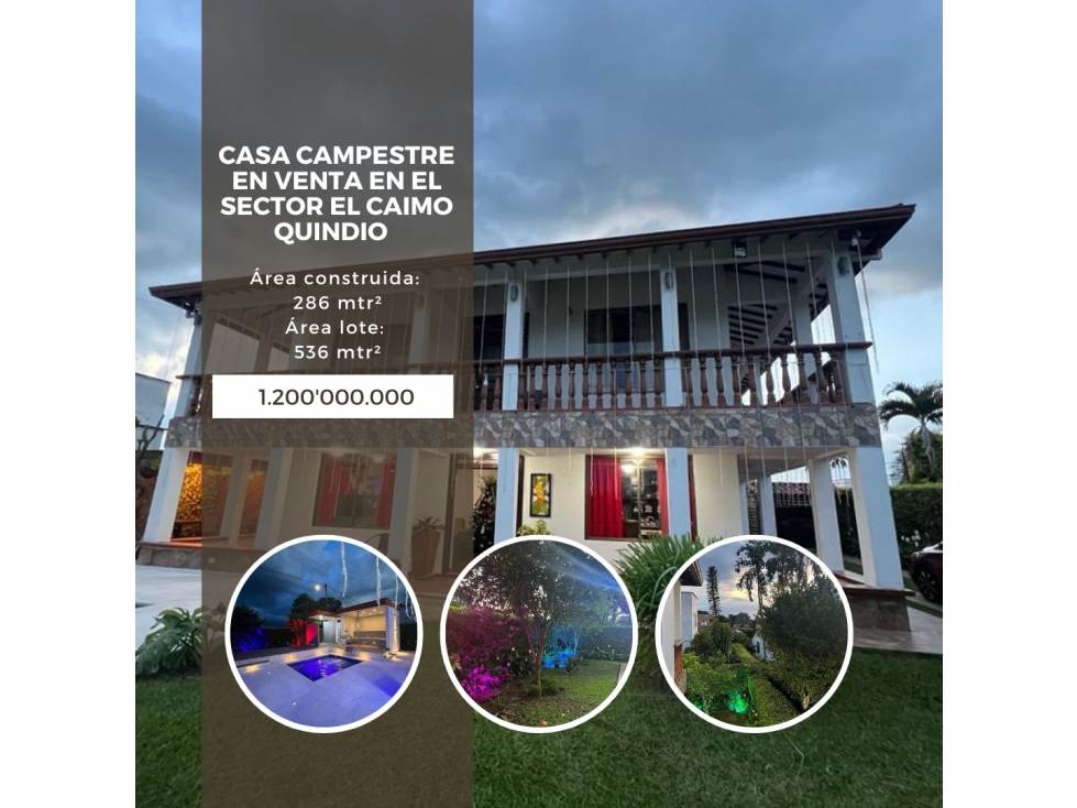 Casa campestre en venta sector del caimo ( via tebaida ) Quindio