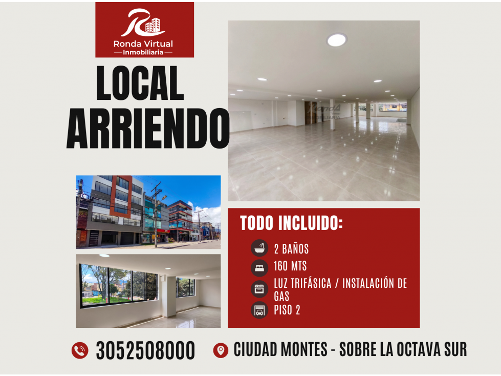 Arriendo Local Nuevo | 160m² | Ciudad Montes/ Sta Matilde | Piso 2