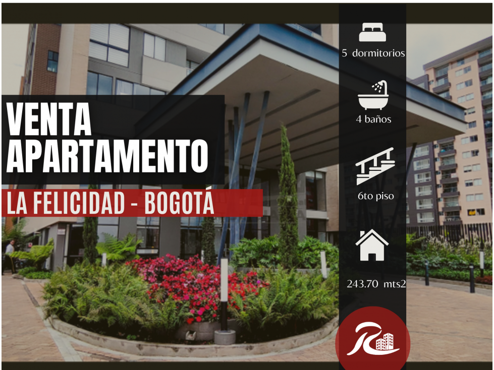 Venta Apartamento de Lujo en La Felicidad | 243m² | 5 Hab + 4 Garajes