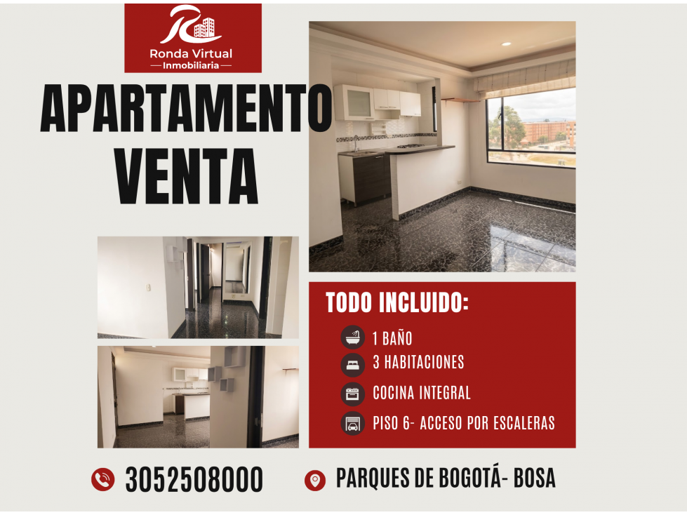 Venta Apto Parques de Bogotá Bosa | 47m² | 3 Hab Vista Exterior