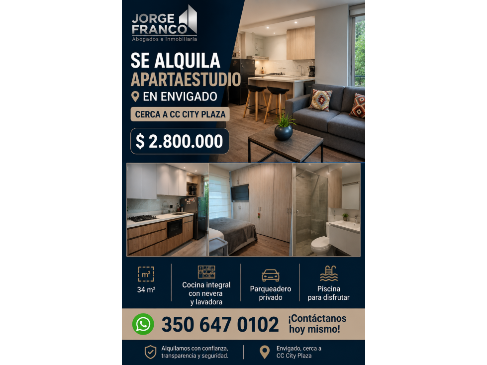 ARRIENDO APARTAESTUDIO EN LA LOMA DEL ESCOBERO 32 M2 — foto 5