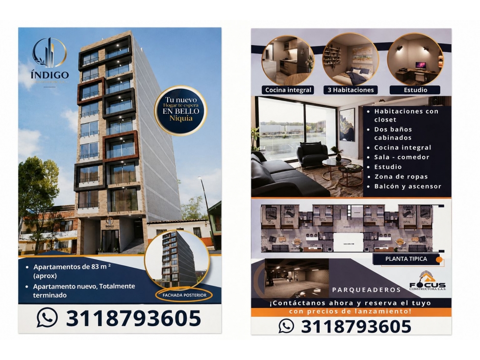 Nuevo Vendo Apartamento en Bello Sector Niquia Parte Baja