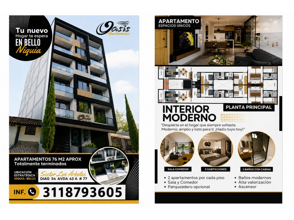 Vendo Hermoso Apartamento en Bello Niquia Sector Los Arboles