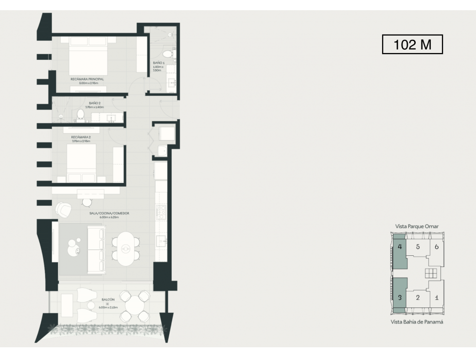SE VENDE APARTAMENTO COCO DEL MAR A-19 CINCUENTENARIO 102M PROYECTO — foto 3