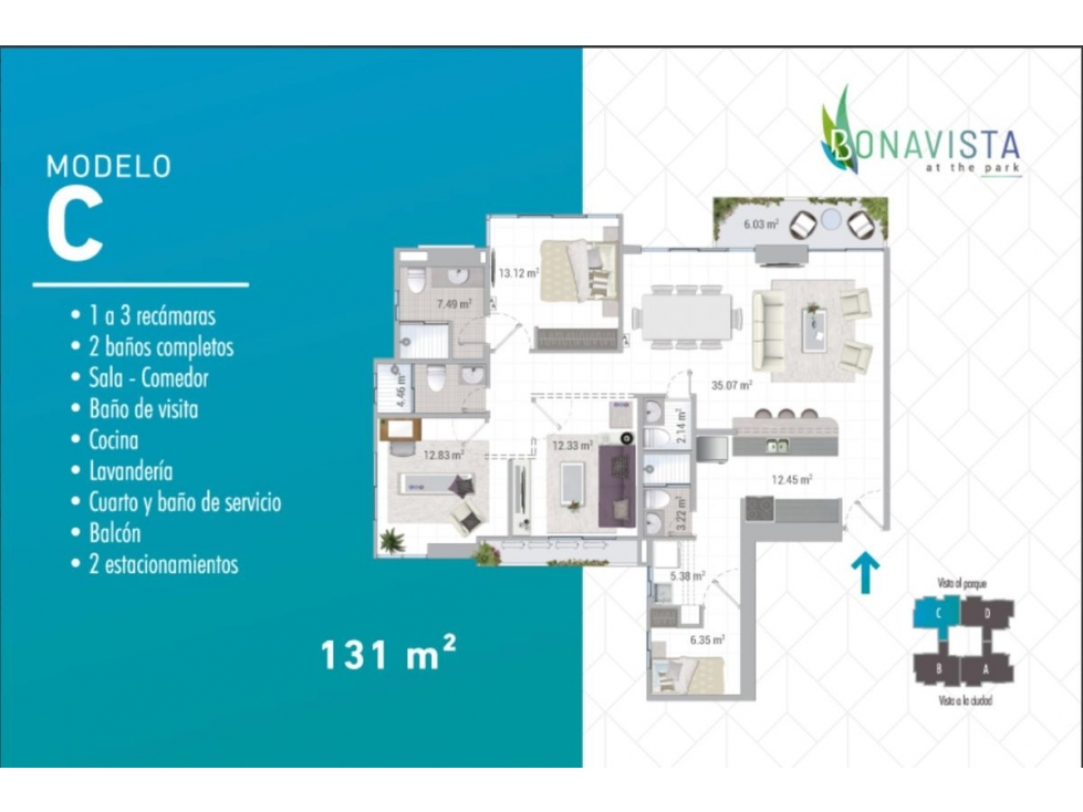 HATO PINTADO / BONAVISTA AT THE PARK / 131M / 3 HABITACIONES JC — foto 4