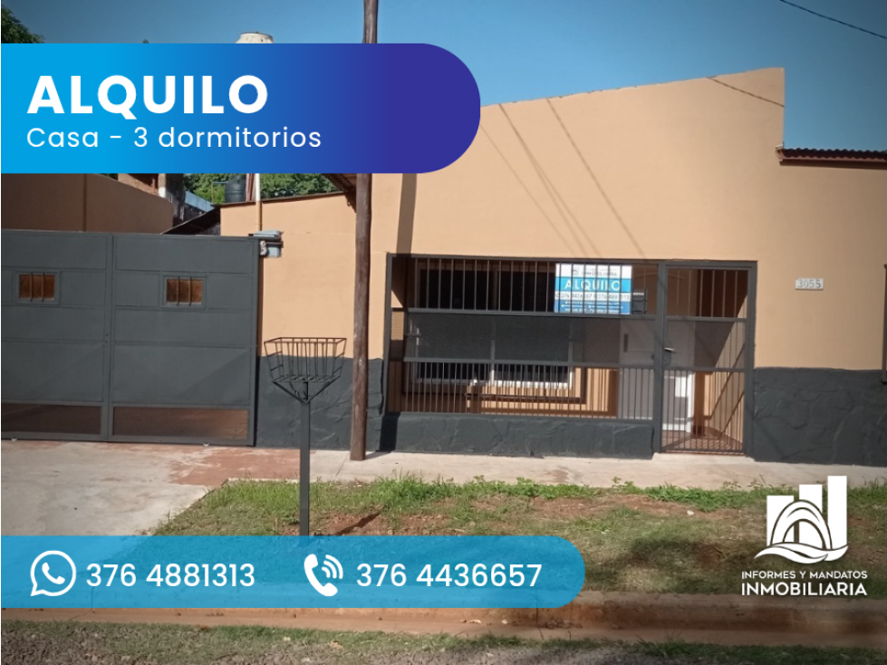 ALQUILER CASA 3 DORMITORIOS