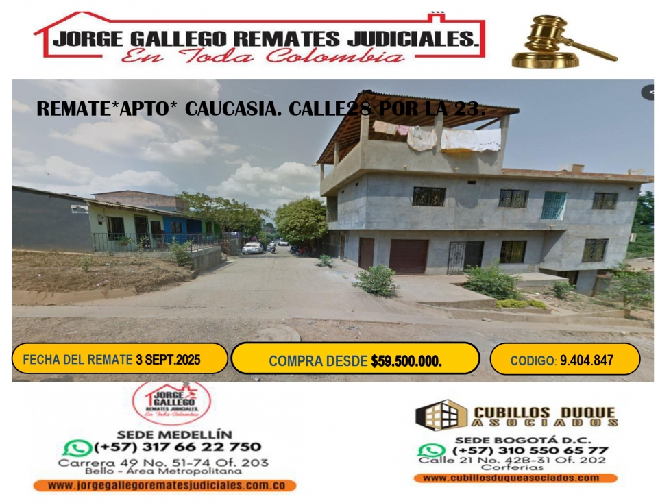REMATE *APTO 502* CAUCASIA