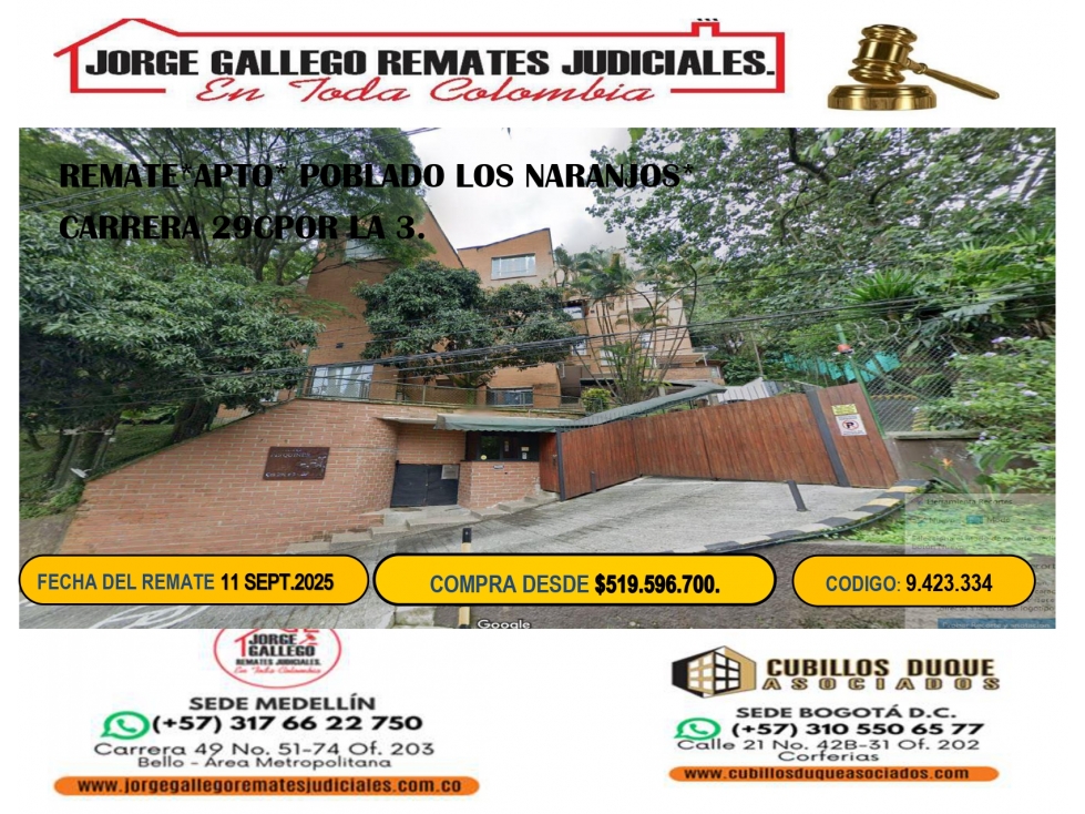 REMATE*APPTO* POBLADO LOS NARANJOS