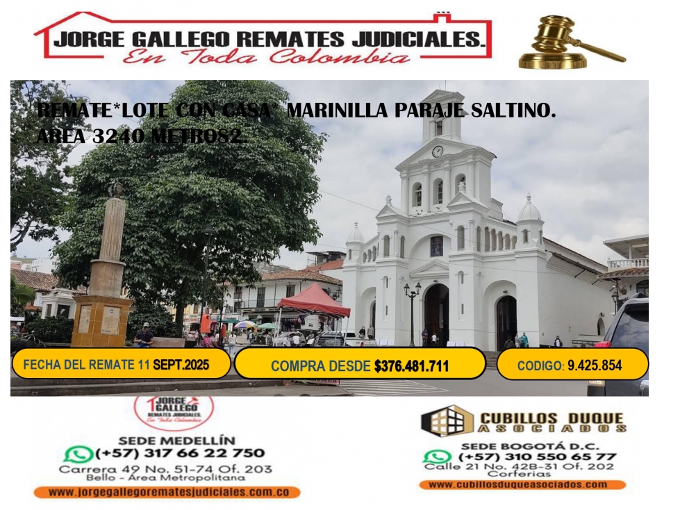 REMATE*LOTE CON CASA*MARINILLA PARAJE SALTORINI.