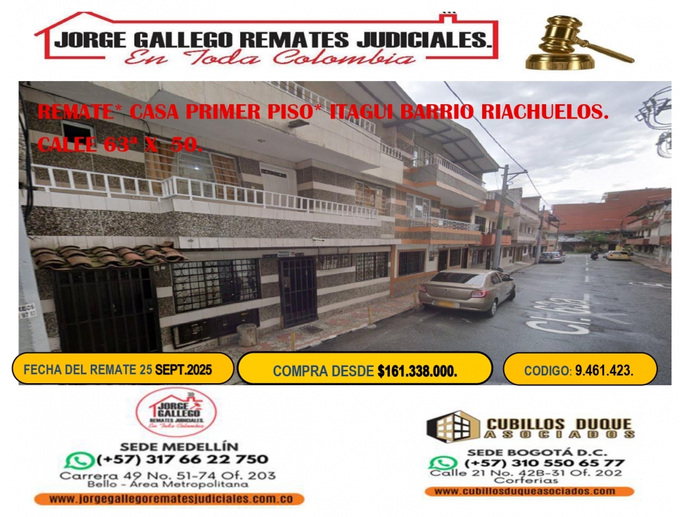 REMATE* CASA * ITAGUI BARRIO RIACHUELOS.