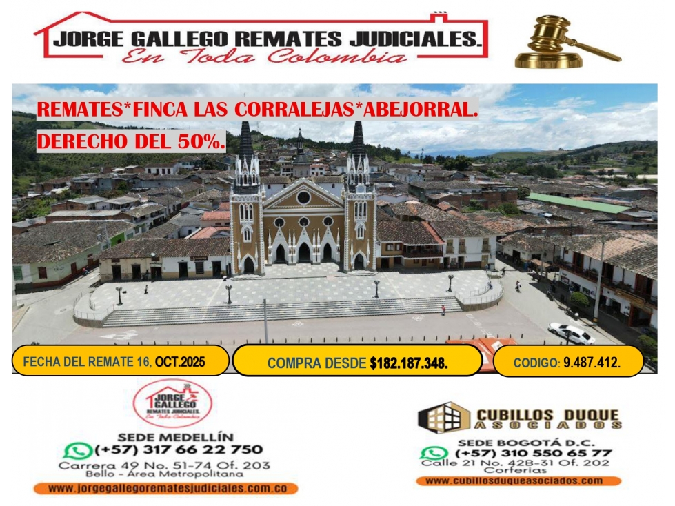 REMATE * FINCA * ABEJORRAL. DERECHO 50 %. - 1