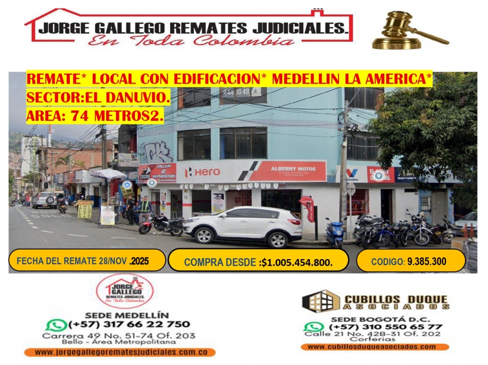 REMATE* LOCAL* MEDELLIN LA AMERICA*SECTOR DANUBIO*