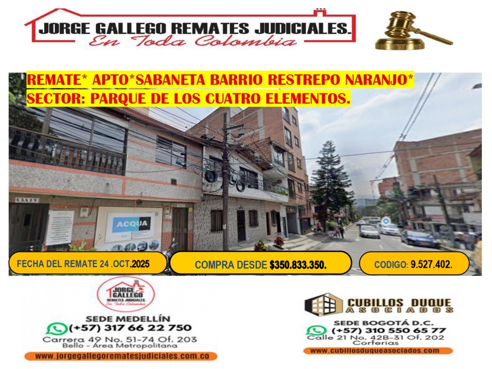 REMATE*CASA* SABANETA BARRIO RESTREPO NARANJO.
