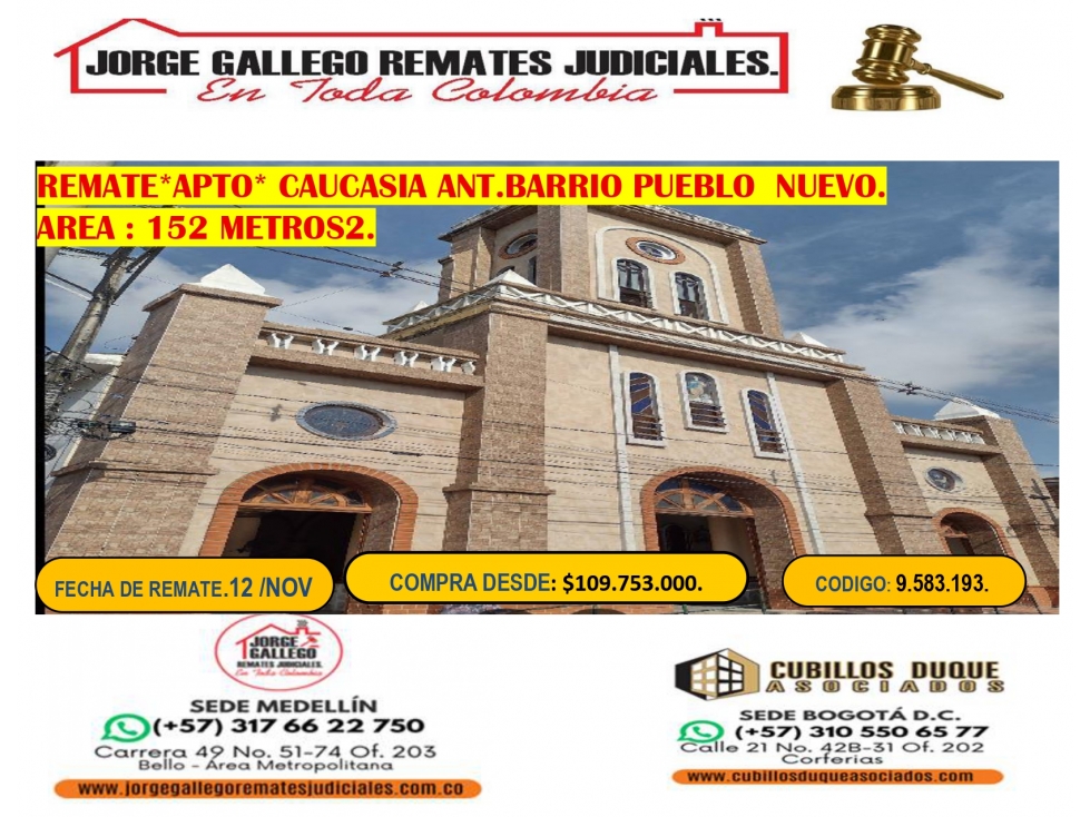 REMATE *APTO* CAUCASIA PUEBLO NUEVO. — foto 2
