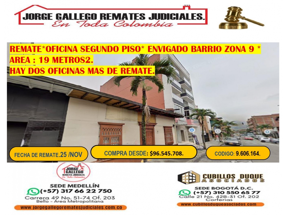 REMATE *OFICINAS* ENVIGADO