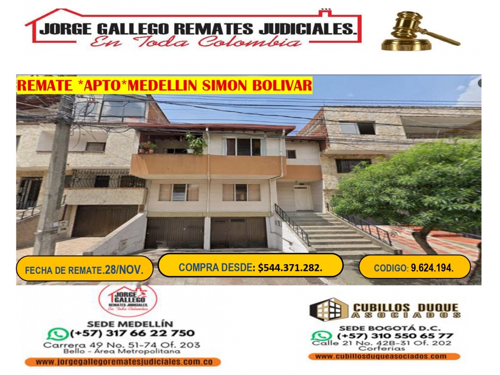 REMATE APTO* MEDELLIN SIMON BOLIVAR — foto 2
