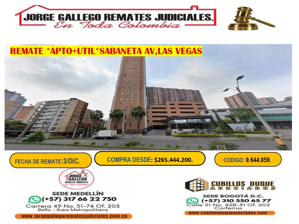 REMATE *APTP+UTIL*SABANETA AV,LAS VEGAS.