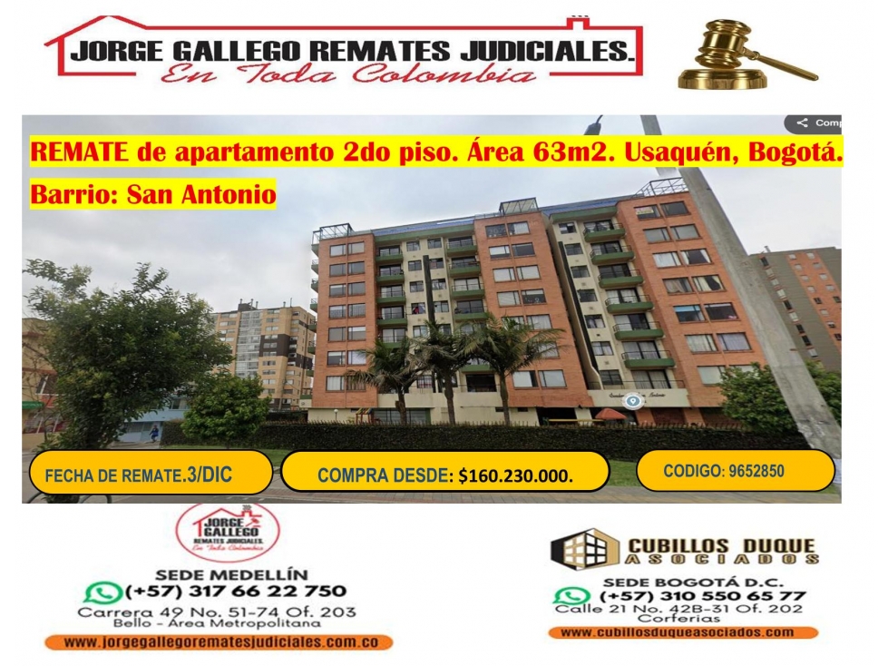 REMATE DE APARTAMENTO