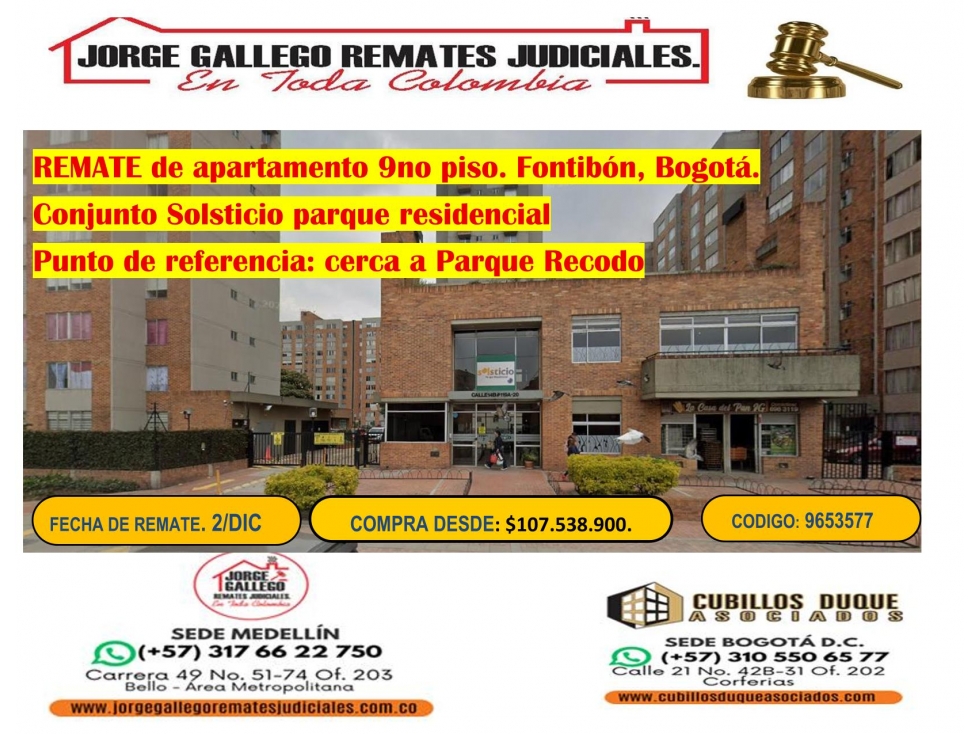 REMATE DE APARTAMENTO