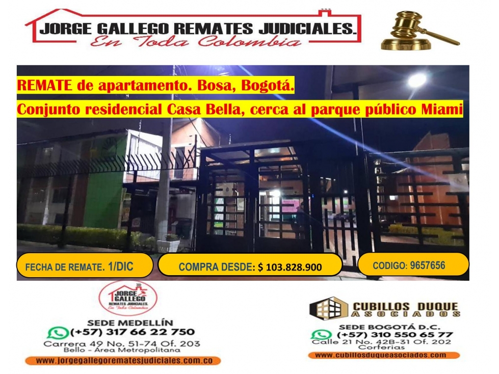 REMATE DE APARTAMENTO
