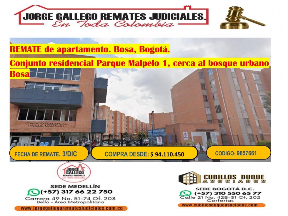 REMATE DE APARTAMENTO