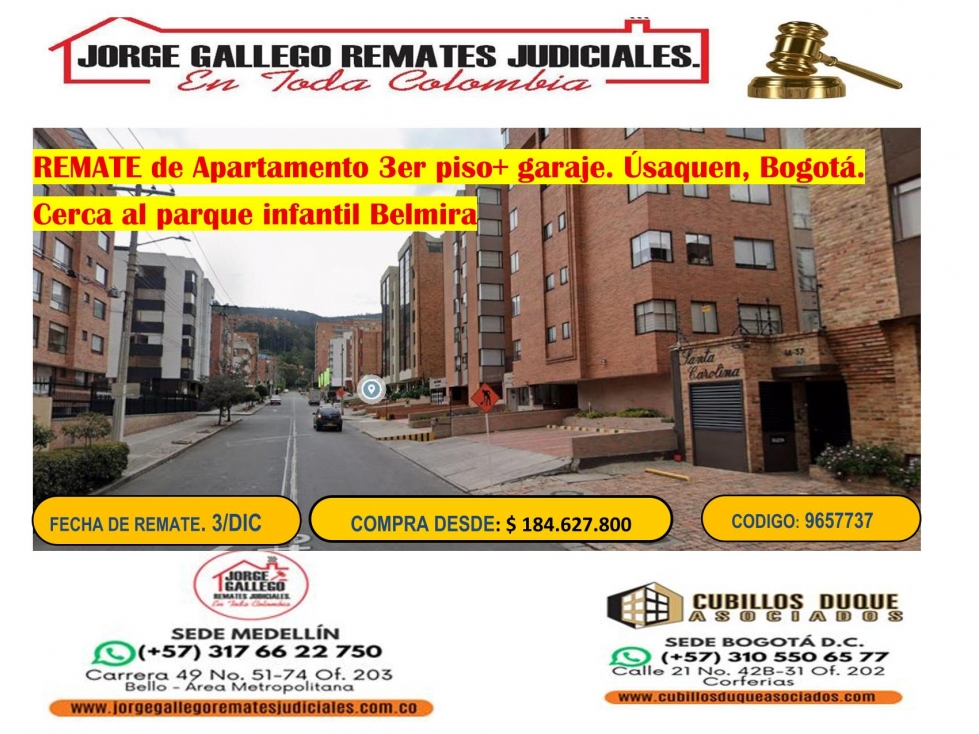REMATE DE APARTAMENTO + GARAJE