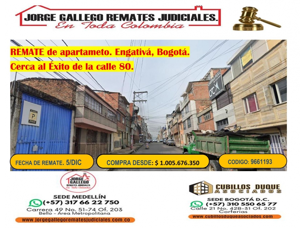 REMATE DE APARTAMENTO