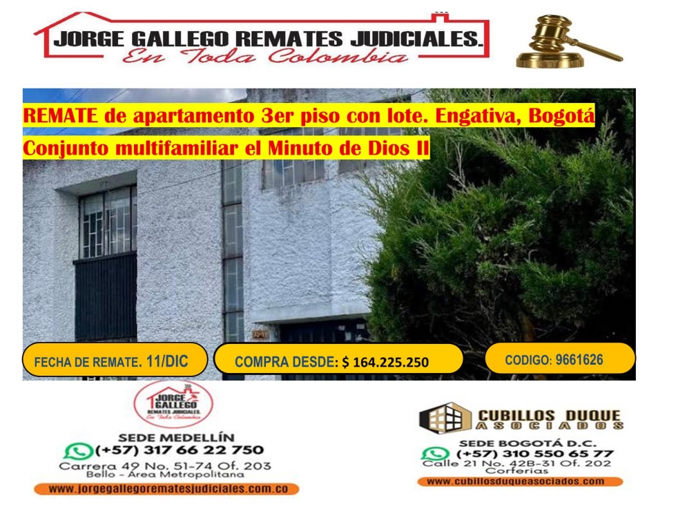 REMATE DE APARTAMENTO