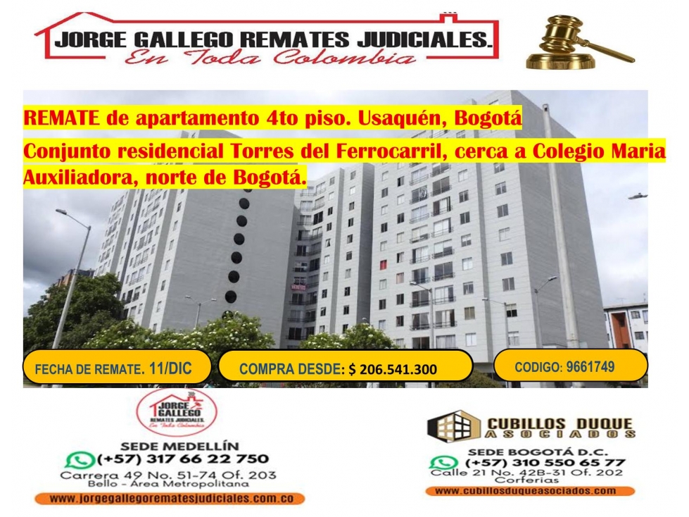 REMATE DE APARTAMENTO