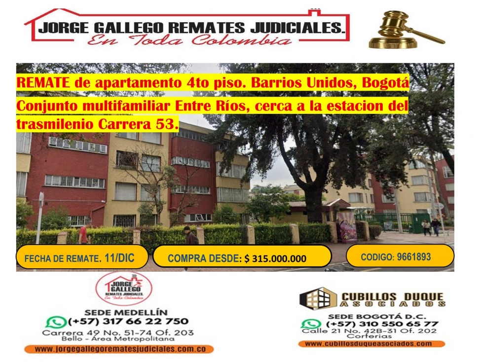 REMATE DE APARTAMENTO