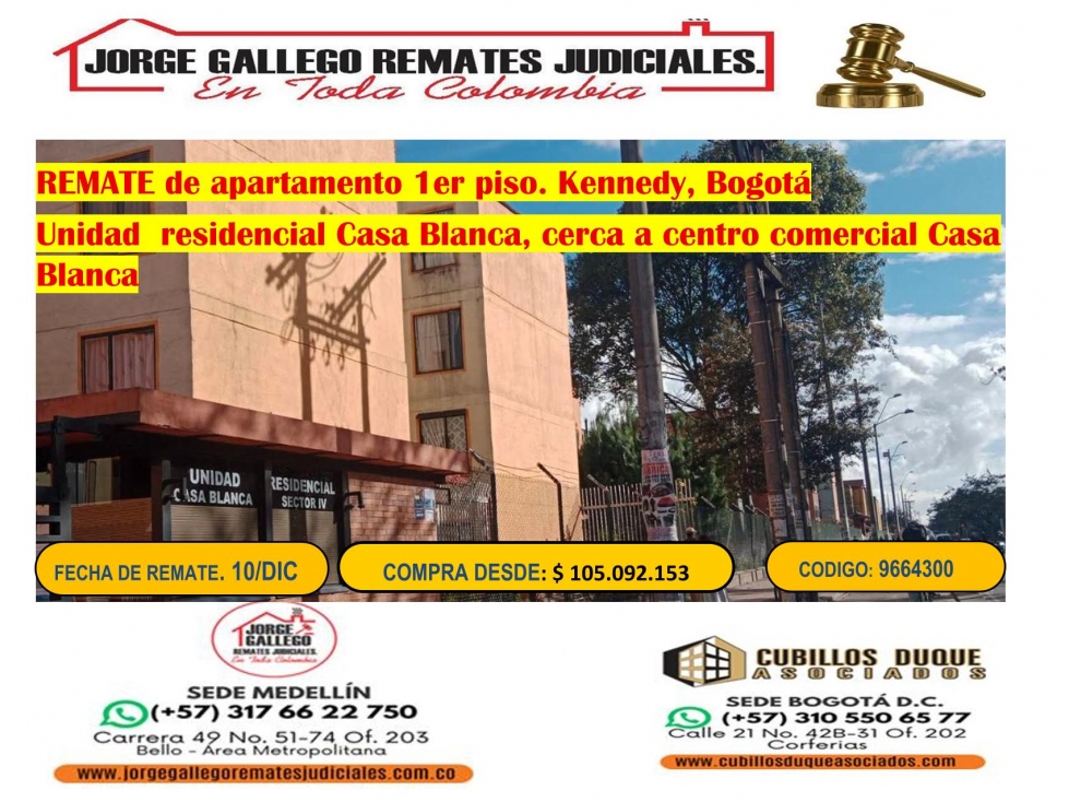 REMATE DE APARTAMENTO