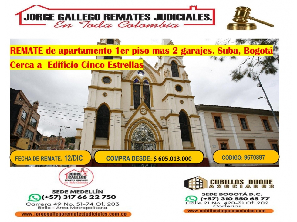 REMATE DE APARTAMENTO + garajes