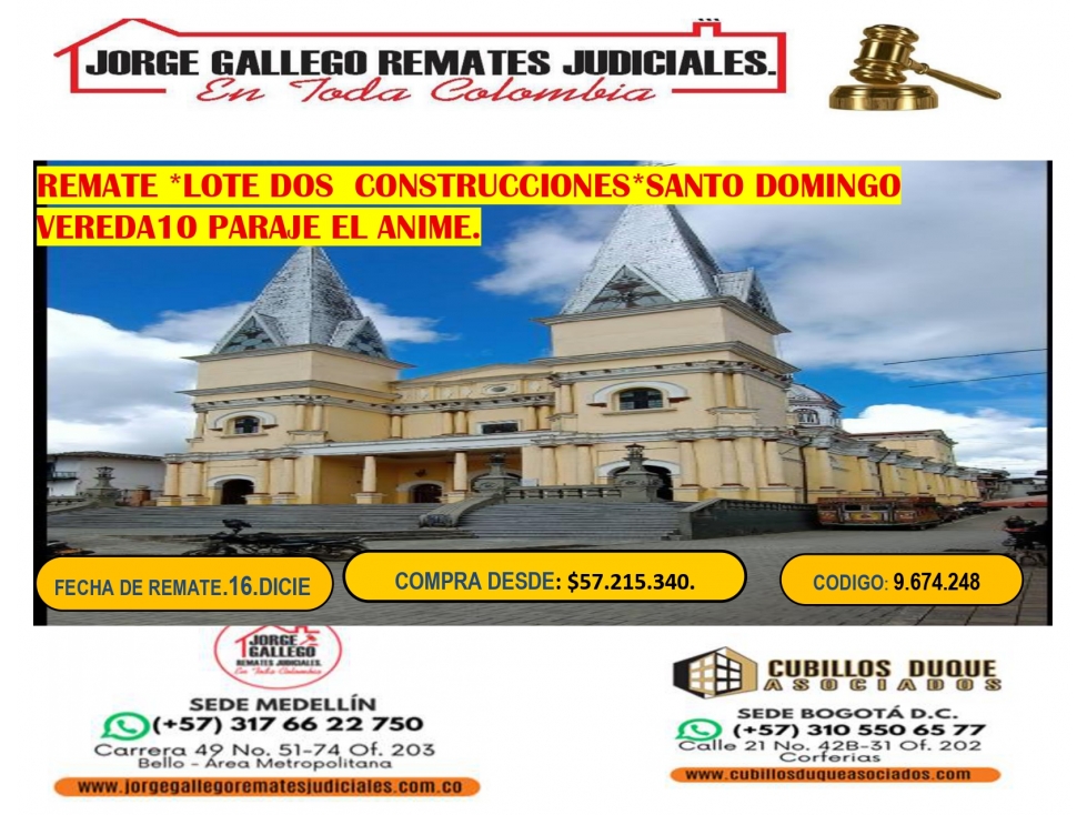 REMATE*LOTE CON DOS CONSTRUCCIONES* SANTO DOMINGO PARAJE EL ANIME. - 1