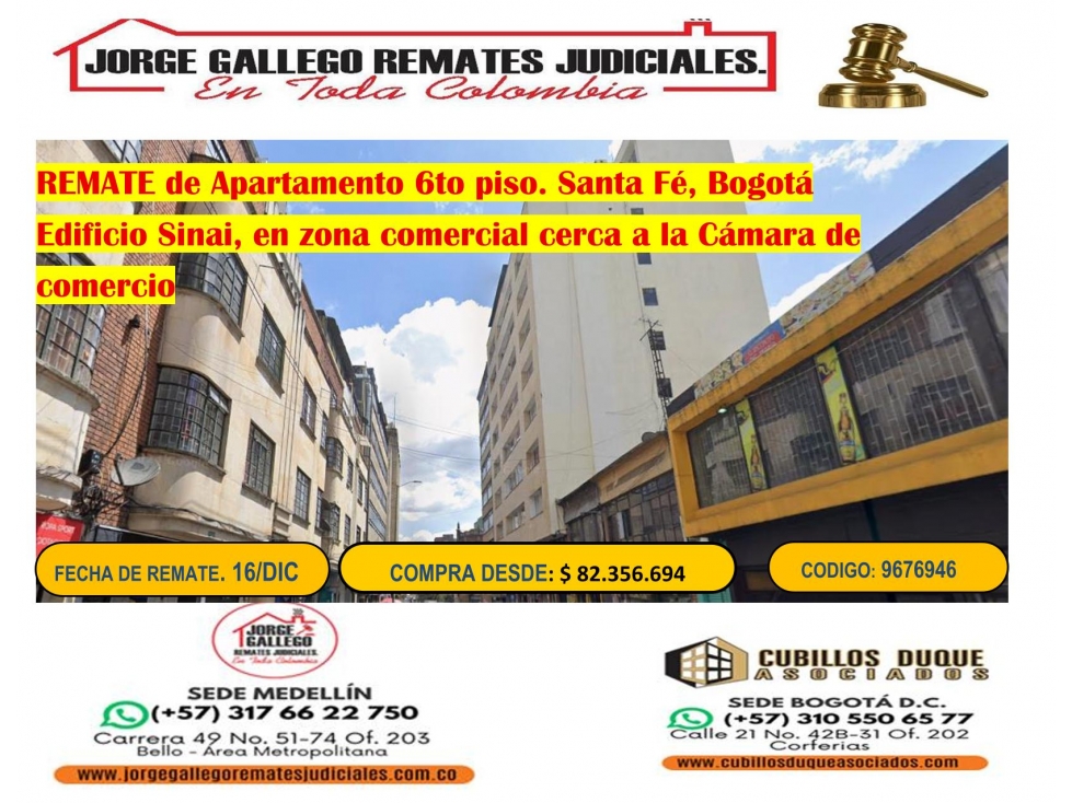 REMATE DE APARTAMENTO